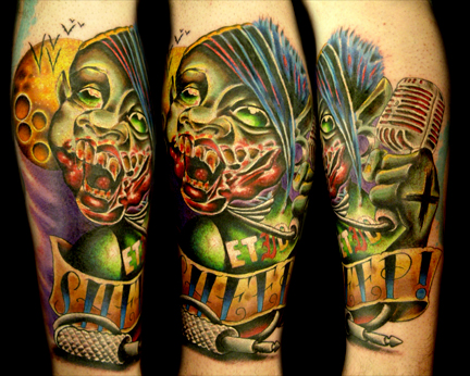 Tattoos - Cartoon tattoos - vampire emo kid killin himself